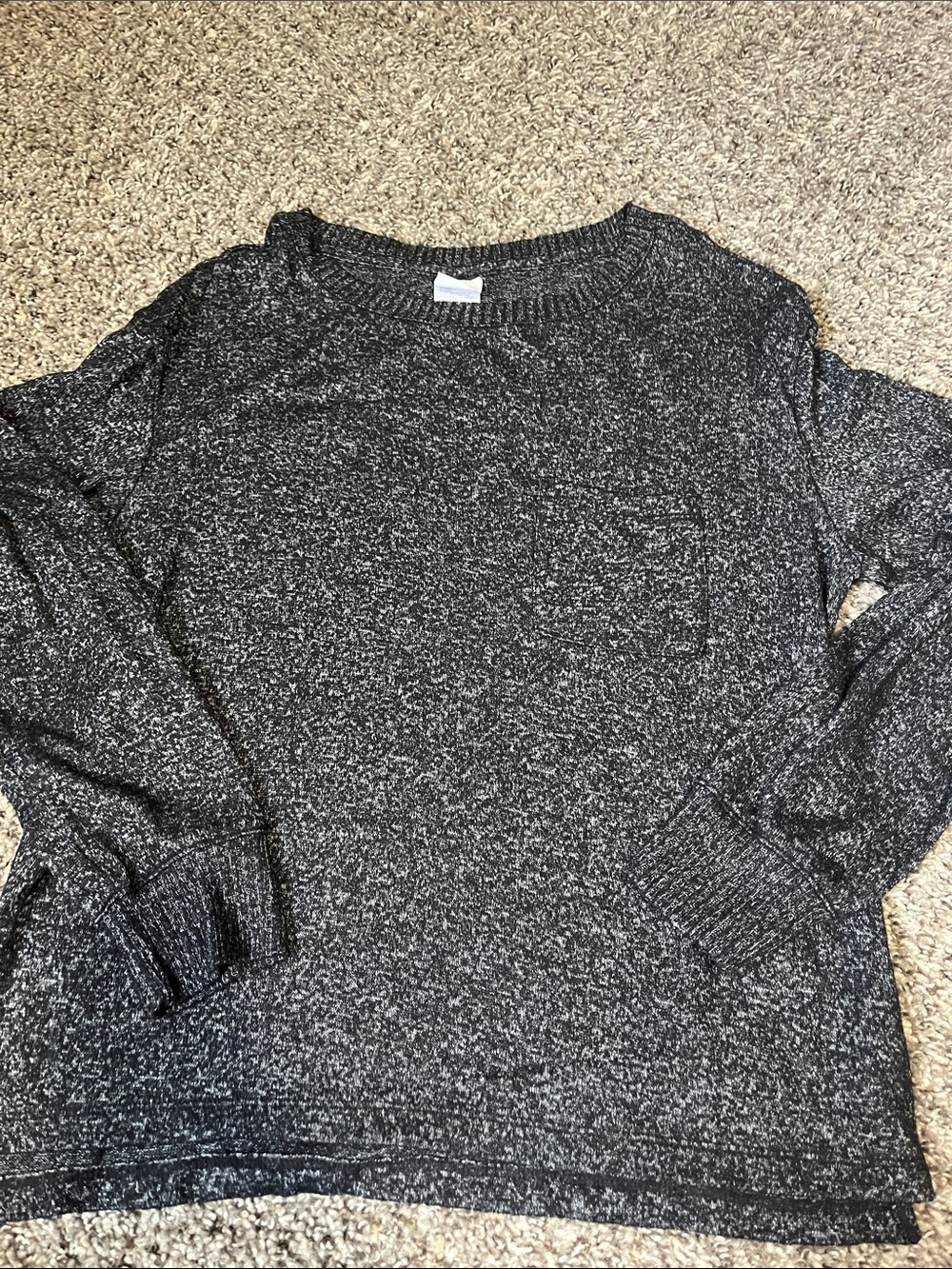 stars above Black Heathered Crewneck Sweater